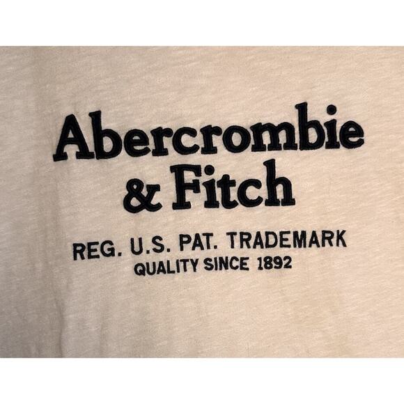 Men Abercrombie & Fitch Applique Spell Out Graphic Slub Knit Cotton T-Shirt Sz L - Picture 4 of 13